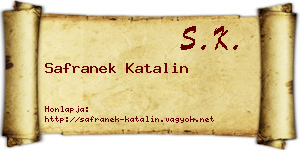 Safranek Katalin névjegykártya